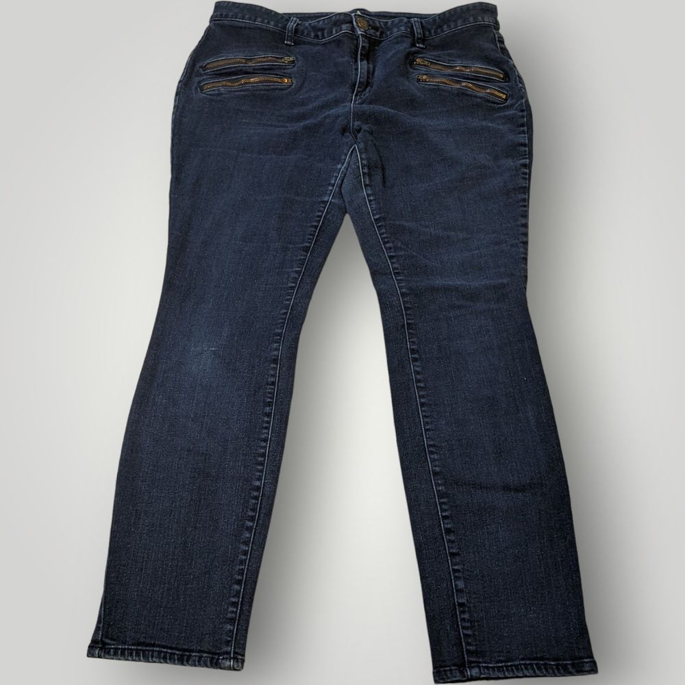 Belle + Sky Denim Jeans Juniors 16 Blue Dark Rinse Mid Rise Straight Leg